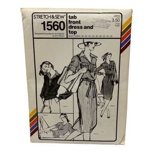 1981 Stretch and Sew Tab Front Dress and Top Design Patterns By Ann Person